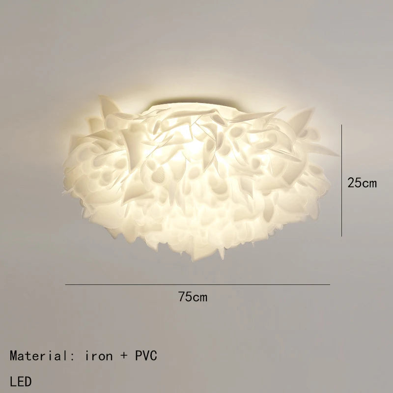 Nordic Luxury Fashion Petal Iron PVC LED Decor Home Atmosphere Ceiling Light Bedroom Foyer Dining Room Lighting Fixtures