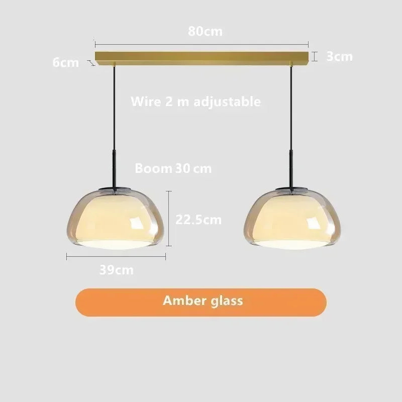 Lustre Glass Hanging Lamps Modern Luxury Home Decor Pendant Light Bedroom Living Room Kitchen Dining Table Cafe Suspend Fixture