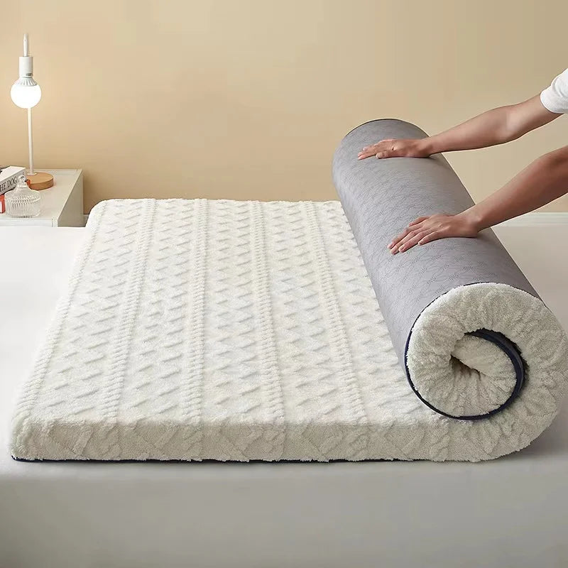Thick Velvet Mattress Single Double Size Sponge Mattress Cushion Mat Soft Tatami Sleeping Pad