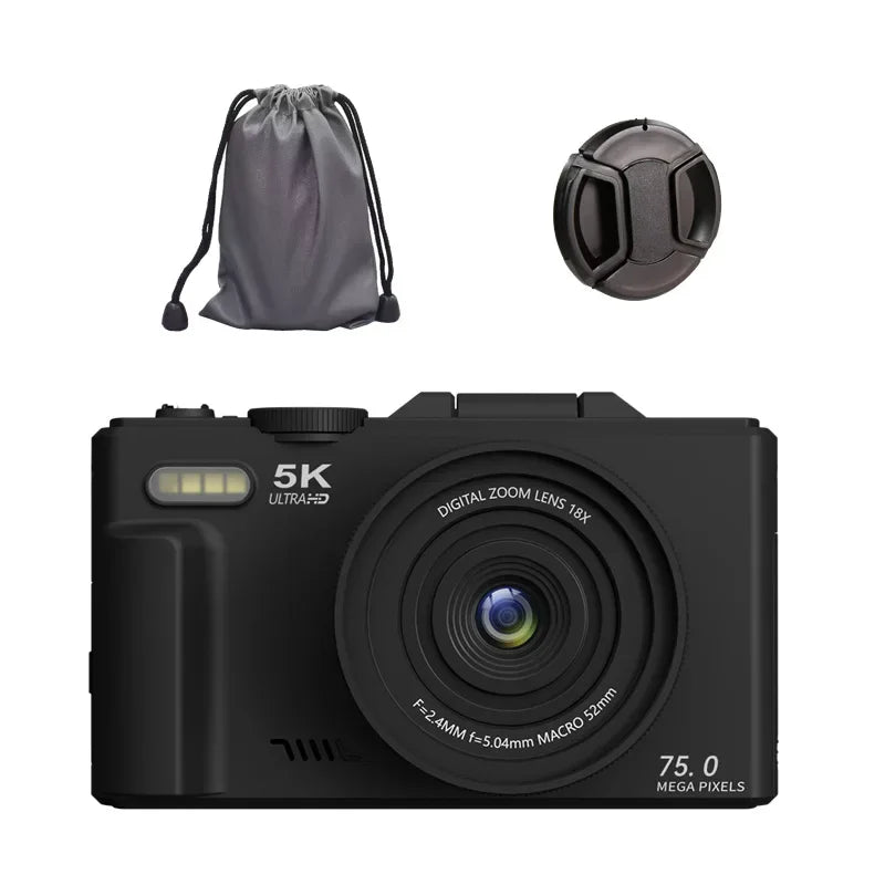 5k HD Digital Camera 75MP 18X Zoom AF Automatic Zoom 3-inch Flip Screen WIFI Web Camcorder Student Travel Shooting Vlog Cameras