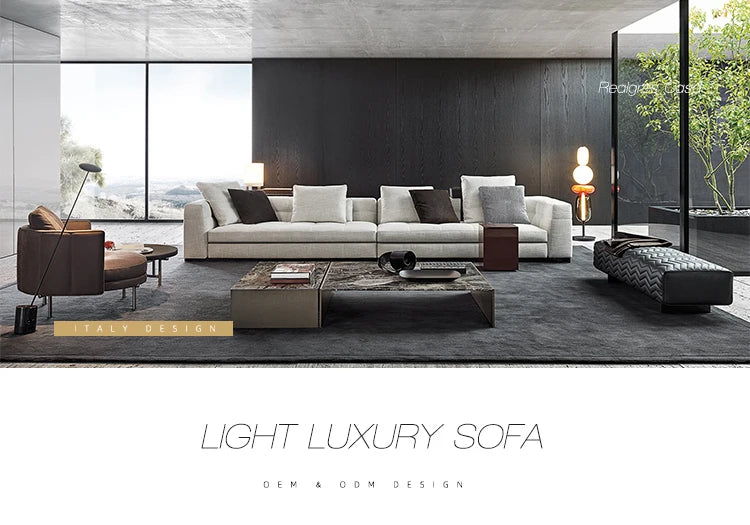 Italian Modern Sectional living room sofa set leather corner office sale