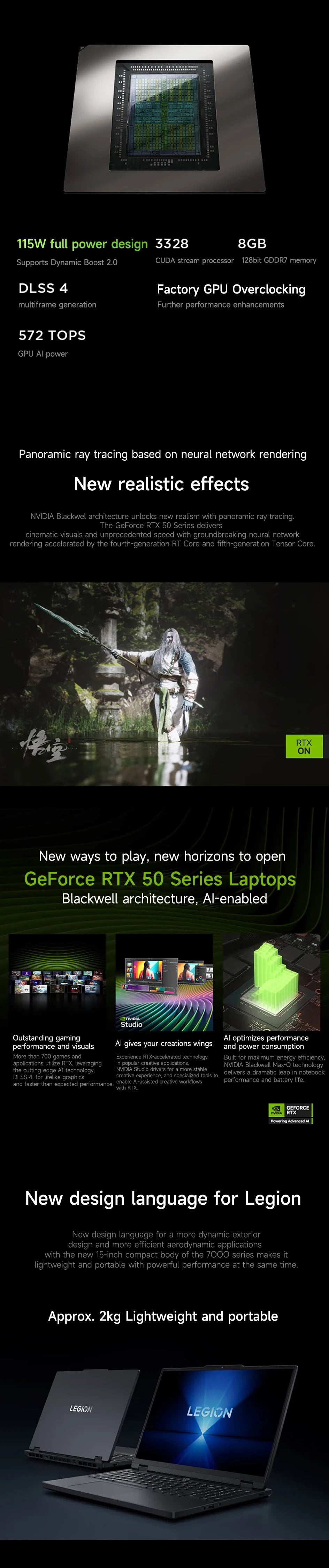 Lenovo Gaming laptop LEGION Y7000 2025 notebook 15.3" 2.5K 180Hz Screen i7-13650HX/14650HX 16G/24G 512G/1T RTX5060 computer PC