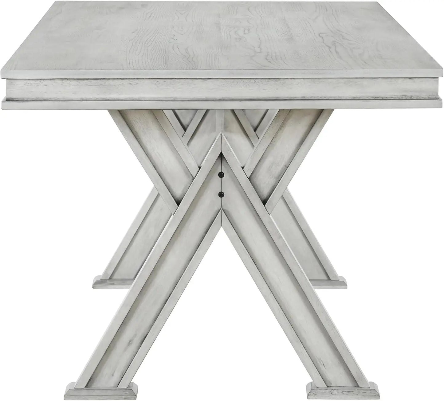 6 Pieces Dining Table Set with Bench, Rectangle Dining Table with 4 Upholstered Chairs & A Bench, Rubber Wood Dining Table Set
