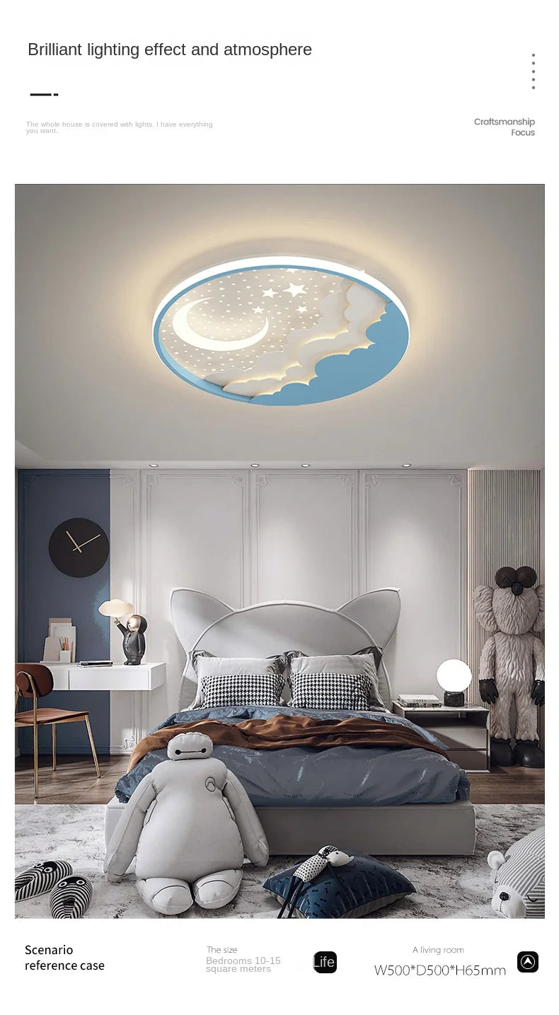 SANDYHA Nordic Children LED Ceiling Lamp Lantern Nursery Bedroom Kids Room Lustres Lampara Techo Para Quarto Home Decor Lighting