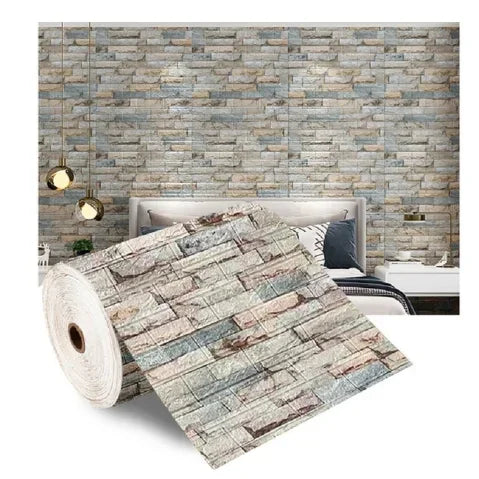 1/5/10m/Roll Retro 3D Wall Sticker Imitation Brick Plane Wall Sticker Furniture Stickers Wallpaper for Wall Living Room Kitchen