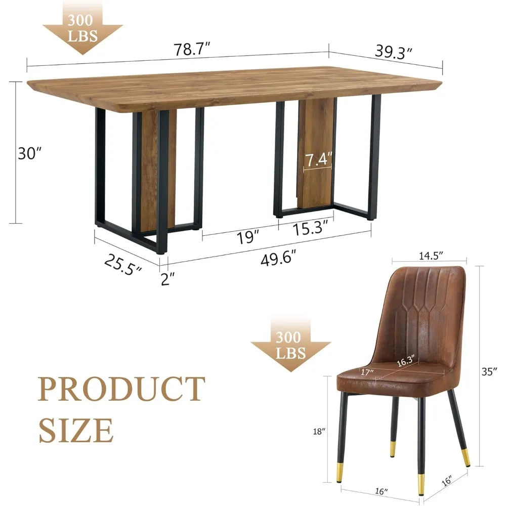 Large Dining Table Set for 10,79" Rectangle Wood Dining Table Set with 10 Cushion Upholstered Chairs,10 Seat Dining Table Set