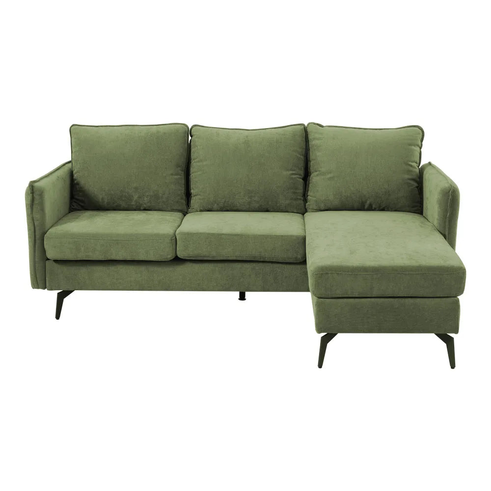 3 Seater Upholstered Corner Sectional Sofa Modern L-Shape Living Room Sofa, 193x136x73cm