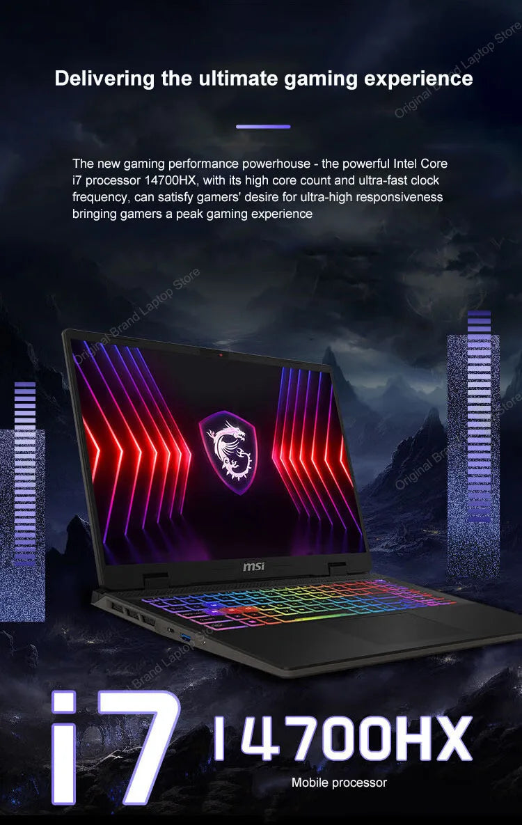 2024 MSI Sword 16 HX Laptop 16 Inch 2.5K QHD 240Hz IPS Screen Notebook i7-14700HX 16GB 1TB SSD RTX4060 Gaming Netbook Computer