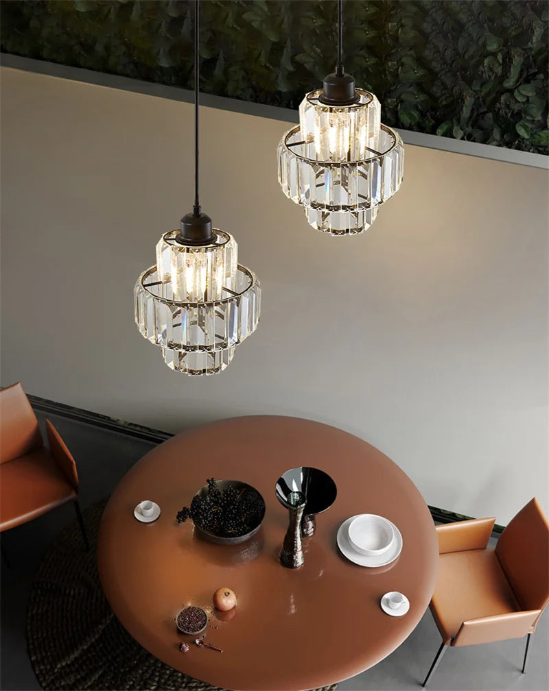K9 Crystal Pendant Light Indoor Dining Room Nordic Modern Ceiling Chandelier for Bedroom Decoration Led Adjust Lighting Fixtures