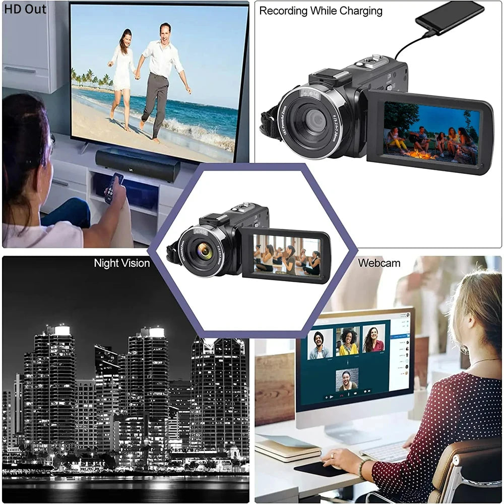 New 5K Ultra HD Digital Camera 60FPS 18X Zoom 3 Inch LCD Touch Screen Ultra HD WIFI Recording Camcorder Portable Digital Camera