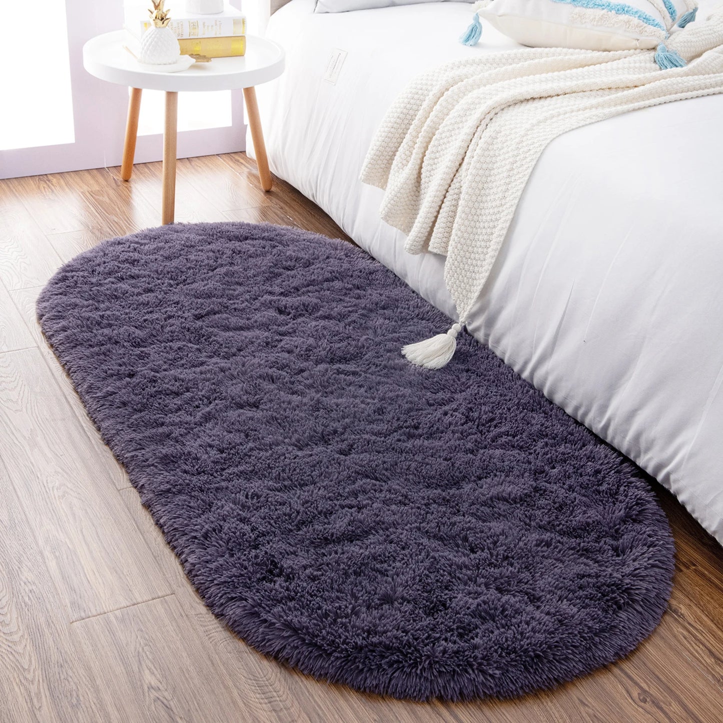 Thicken Faux Fur Area Rugs Oval fluffy Long Hair Carpet Floor mats plush Soft door Mat bedside carpets for bedroom living room
