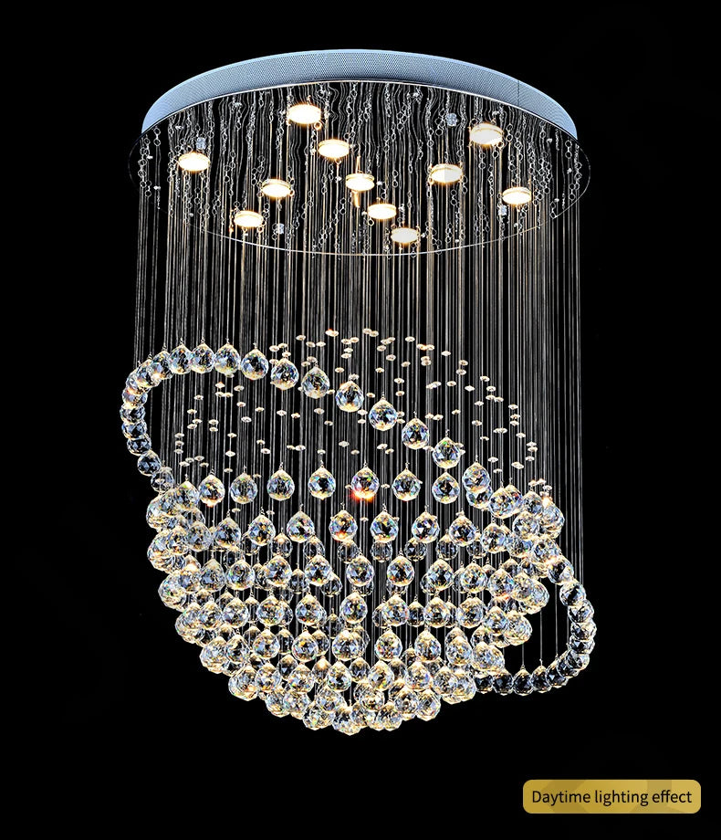Creative Crystal Chandelier, Hotel Lobby, Restaurant, Duplex Building, Villa, High Ceiling, Living Room, Staircase, Long Chandel