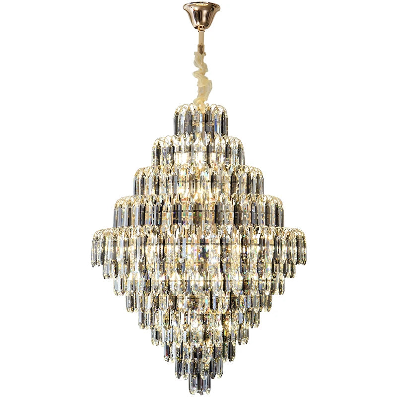 Designer LED Light Luxury Villa Main Hall Crystal Chandelier Luxury Hotel Restaurant Sales Office Custom Lights Pendant lights