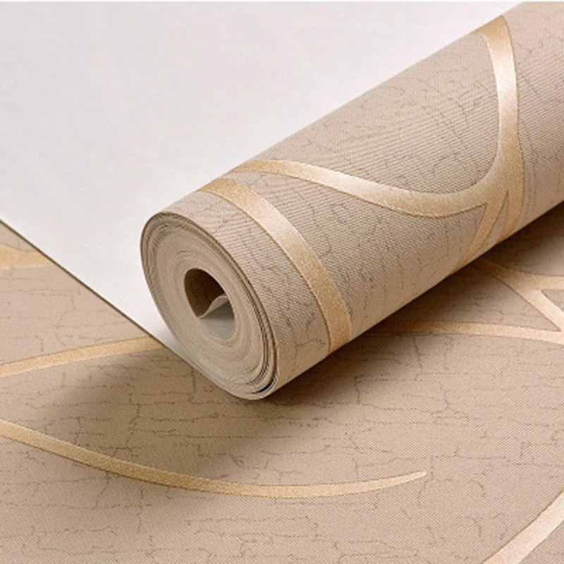 Background Wallpaper Room Decoration Bedroom 3D European Modern Thickened Moisture-proof Curve Stripes Wall Stickers 53cm Home
