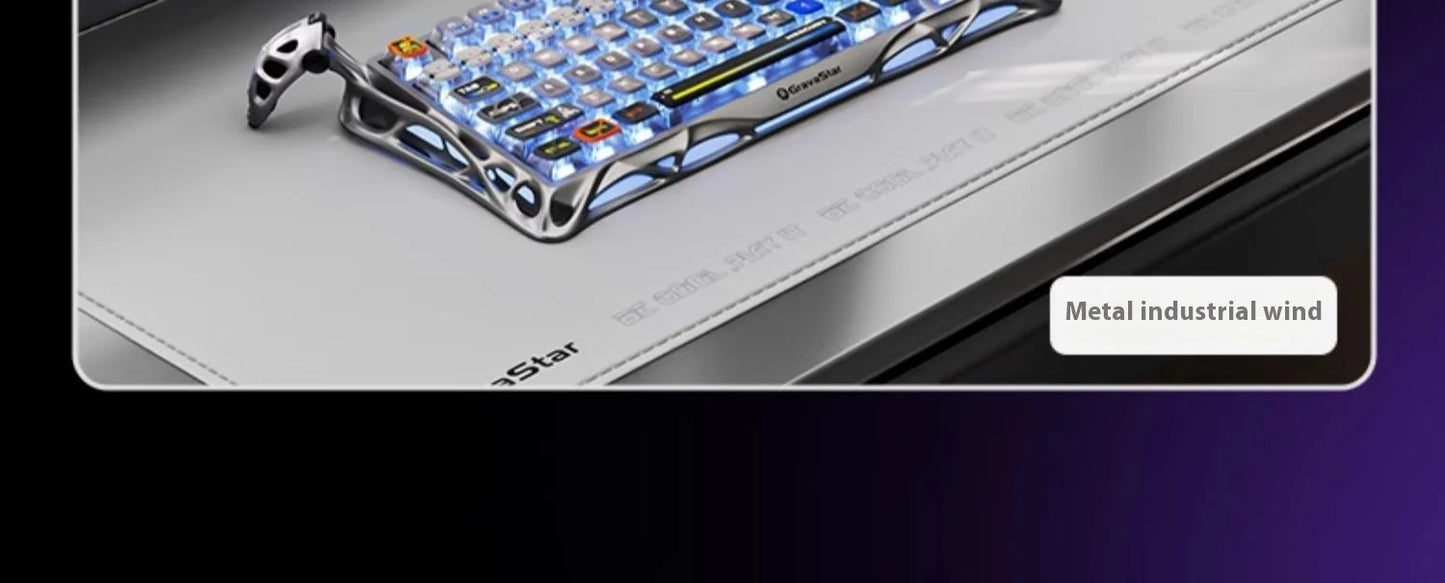 GravaStar 75k1pro Esports Gaming Mechanical Keyboard 79 Key Cyberpunk Theme Aluminum Alloy Keyboard Tablet Laptop Office Gaming