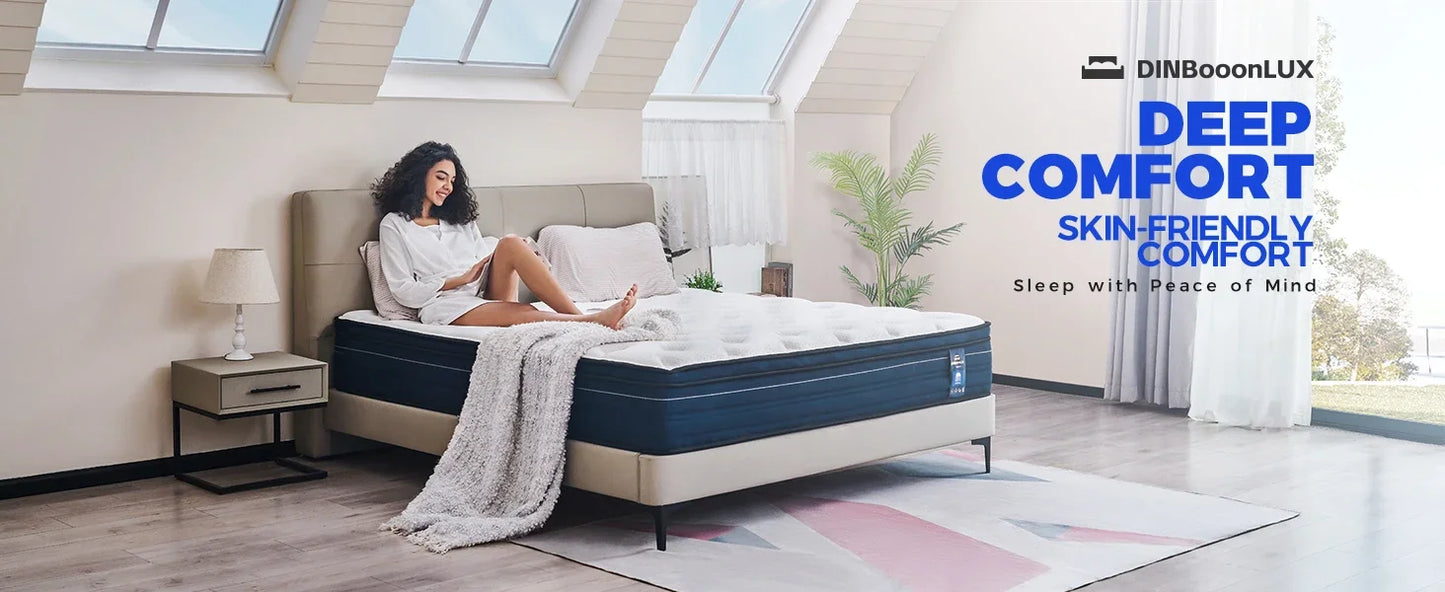 Queen ,14 Inch Gel Memory Foam Hybrid Mattress in a Box,Motion Isolation Individually Pocket Innerspring ,Pressure Relie