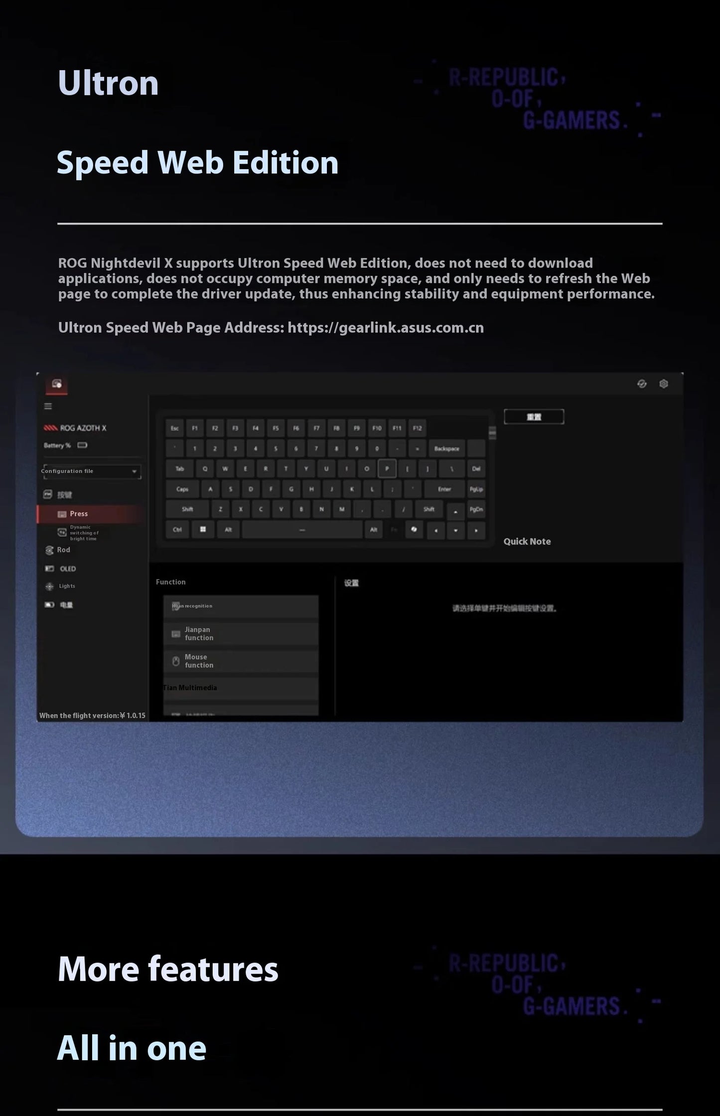 ROG Azoth X Wireless Tri-mode Mechanical Keyboard Hot Swap 2“OLED Screen Gasket Mount Custom PC Esport Laptop Gaming Keyboards