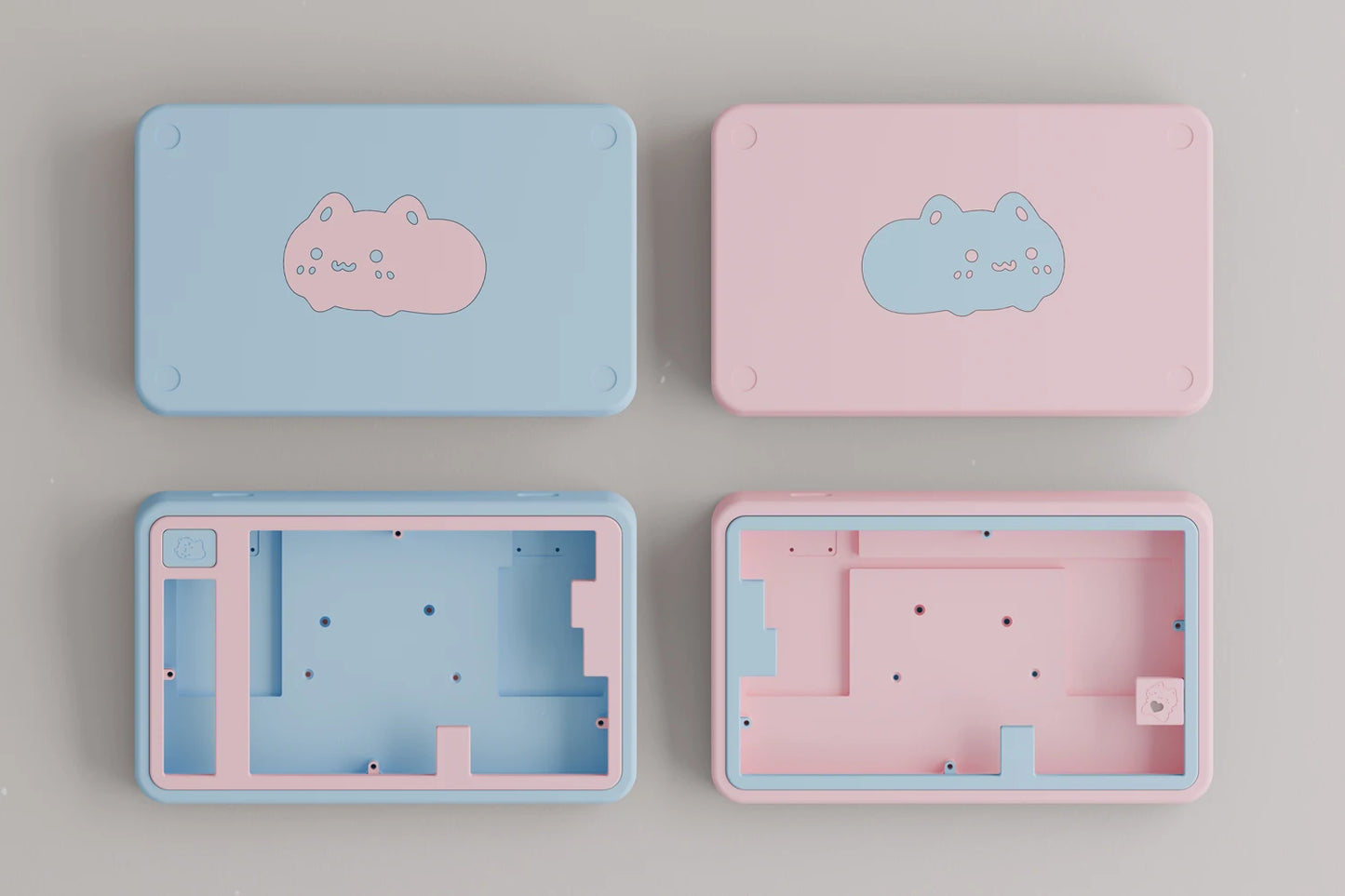 Cute Cat Split Mechanical Keyboard Kit Wireless Tri-mode GASKET Hot-Swap RGB Ergonomic Custom Aluminum Split Gaming Keyboard