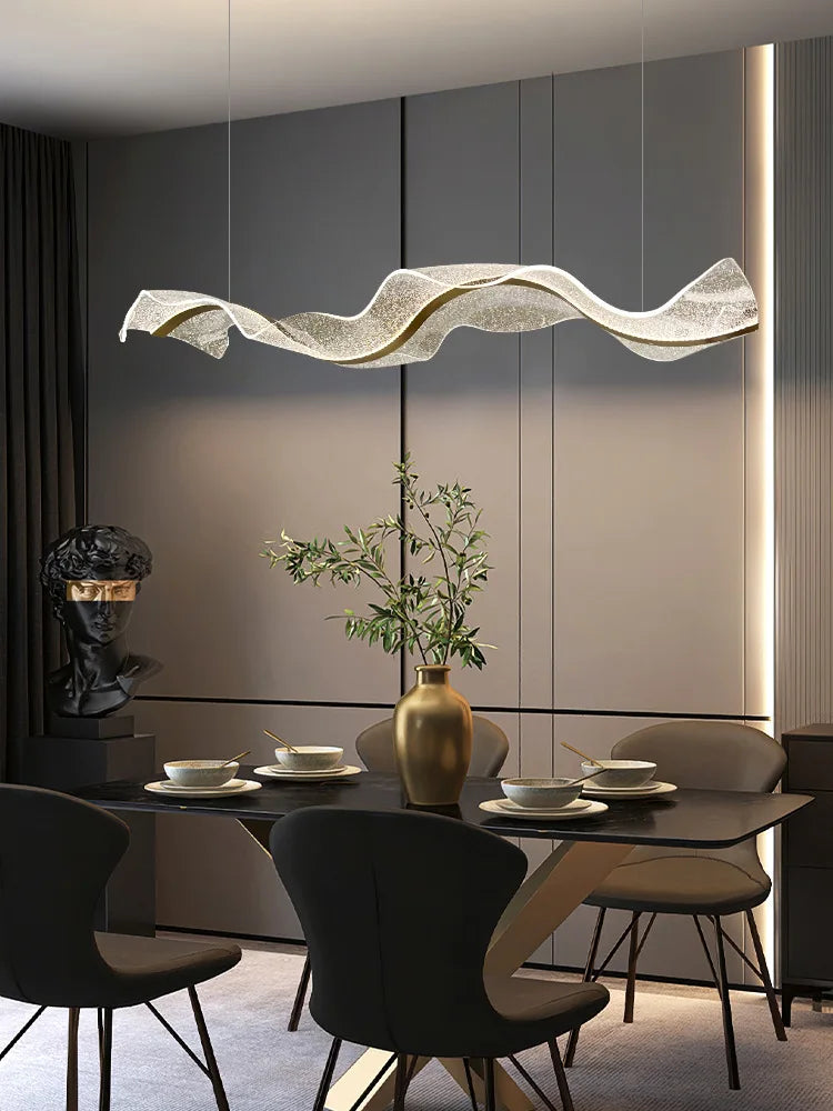 Chinese style light luxury dining room chandelier personalized creative long bar lamp new Chinese tea room lamps and lanterns