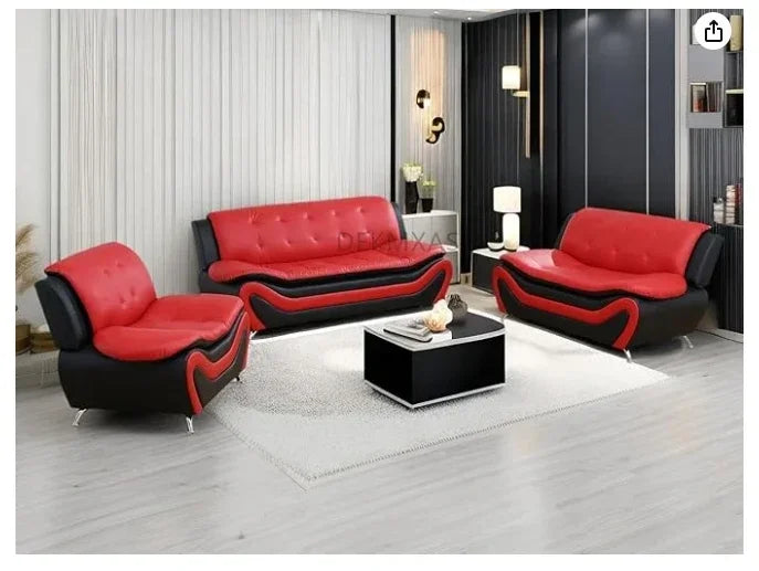 Creamy White Leather Couches for Living Room, Sectional Sofa Living Room Furniture Sets, Sofa and Loveseat Set, Sofa Couch Set