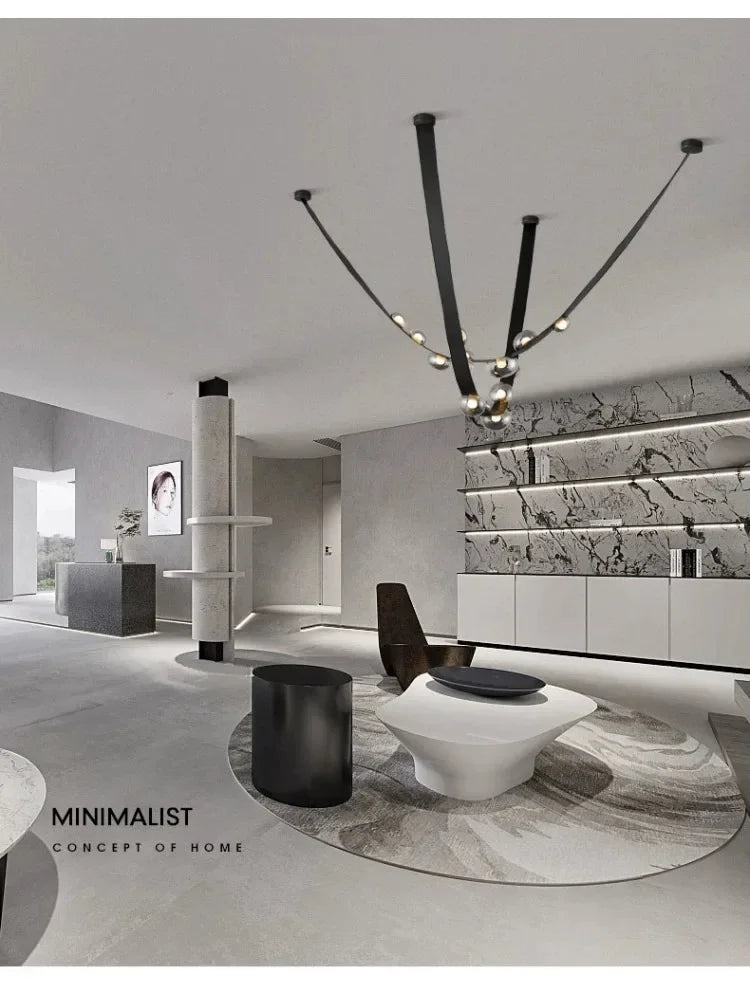 Modern Minimalist Restaurant Gray Decorative Chandelier Nordic Art Designer Villa Duplex Suspended Living Room Staircase Chandel