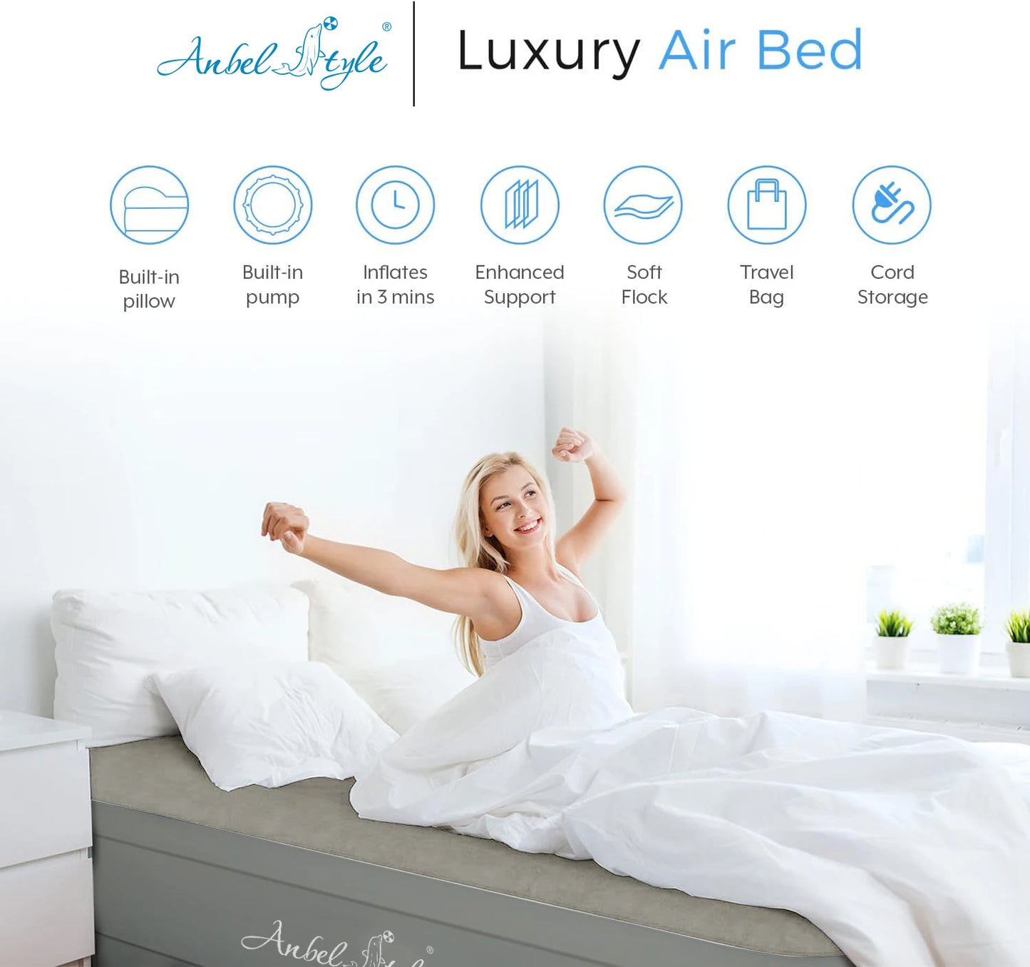 Luxury Twin Size Automatic Inflatable Mattress Camping air Bed with Carry Bags Manufacture Directly Supply