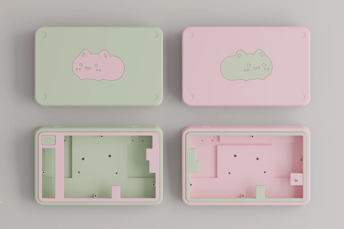 Cute Cat Split Mechanical Keyboard Kit Wireless Tri-mode GASKET Hot-Swap RGB Ergonomic Custom Aluminum Split Gaming Keyboard