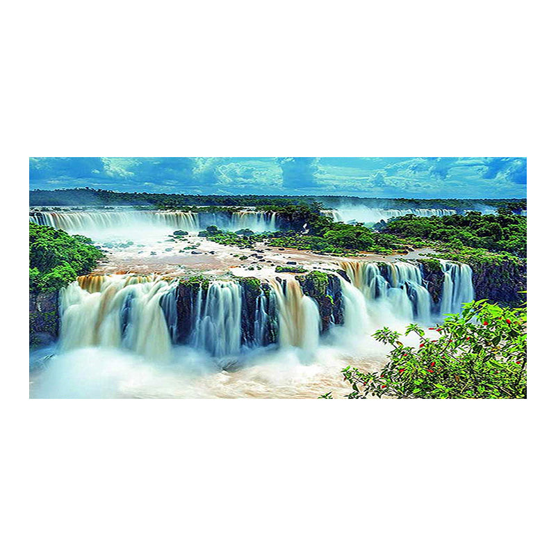 Frameless Modern Mountain Stream Waterfall Art Canvas Painting, Wall Landscape, Poster, Living Room, Bedroom, Home Decor