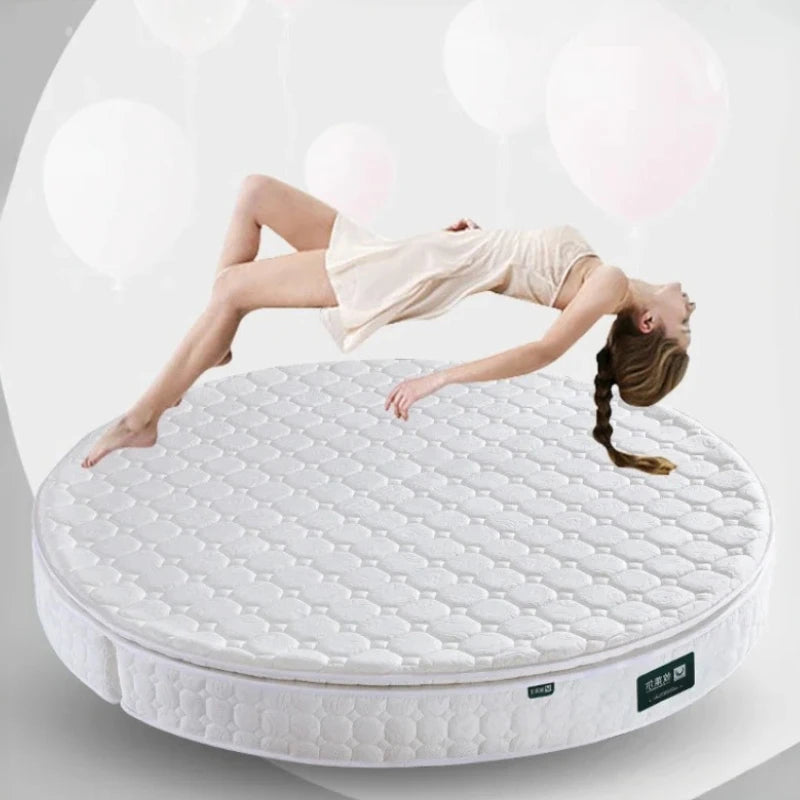 Double Spring Round Mattresses Folding Hard Foldable Queen Round Mattress King Size Sleeping Colchon Plegable Bedroom Furniture