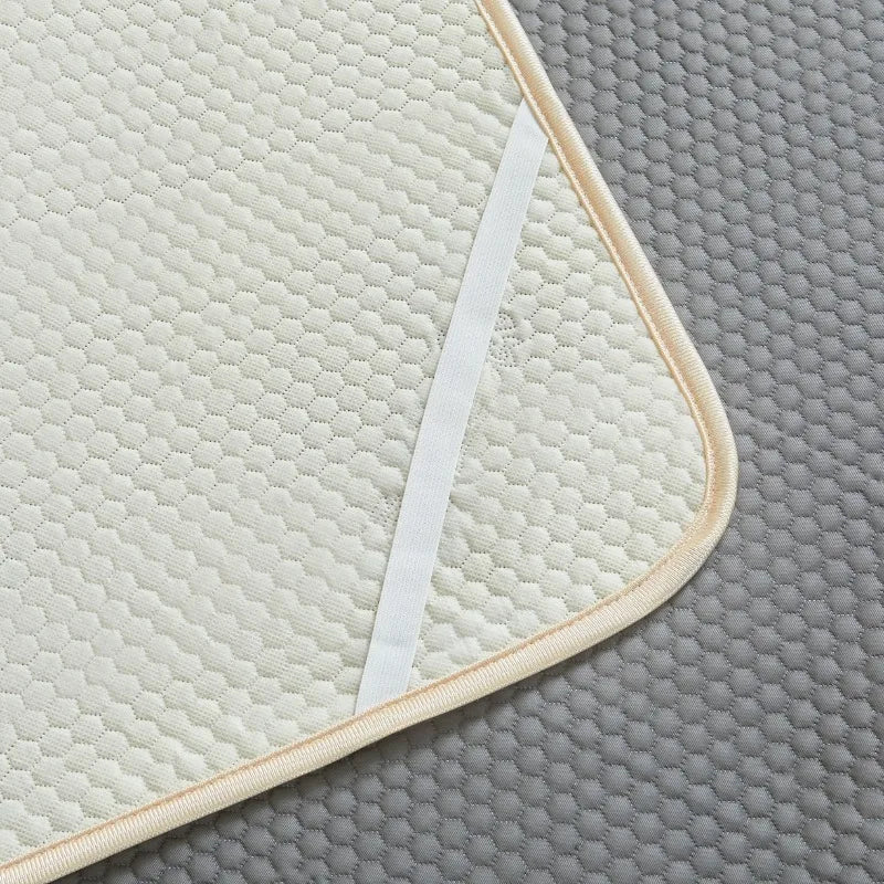 1pc Student Family Dormitory Mattress Summer Breathable Thin Foldable Non slip Soft Cushion Dark Grey Quilted Design