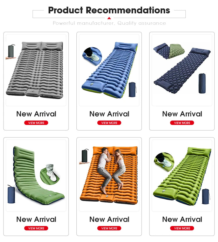 Double Size Inflatable Mattress Air Bed Sleeping Pad With Built In Pillow Electric Pump For Camping Home Travel