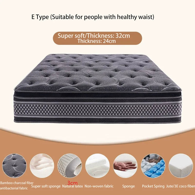 Luxury Hybrid Queen Bed Mattress Breathable Rolled Mattress in a Box Home Furniture for Villa & Hotel