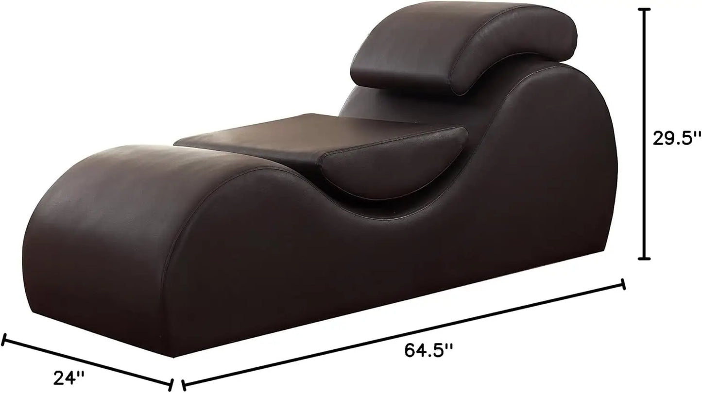 Modern Faux Leather stretch Relaxation Living Room Chair Lounge, Chocolate Brown