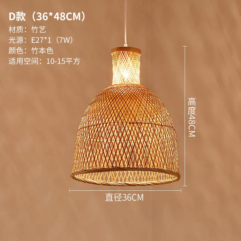 Zen Bamboo Chandelier New Chinese Lantern Hotel Chinese Style Restaurant Restaurant Bamboo Artwork Duplex Staircase Long Chandel