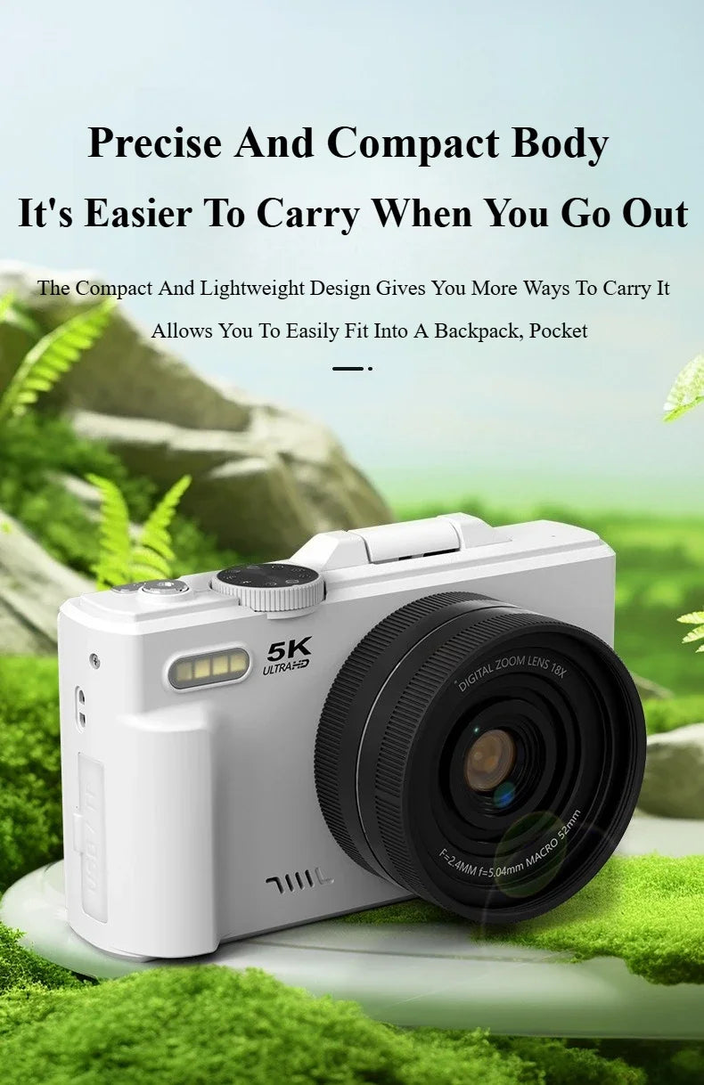 5k HD Digital Camera 75MP 18X Zoom AF Automatic Zoom 3-inch Flip Screen WIFI Web Camcorder Student Travel Shooting Vlog Cameras