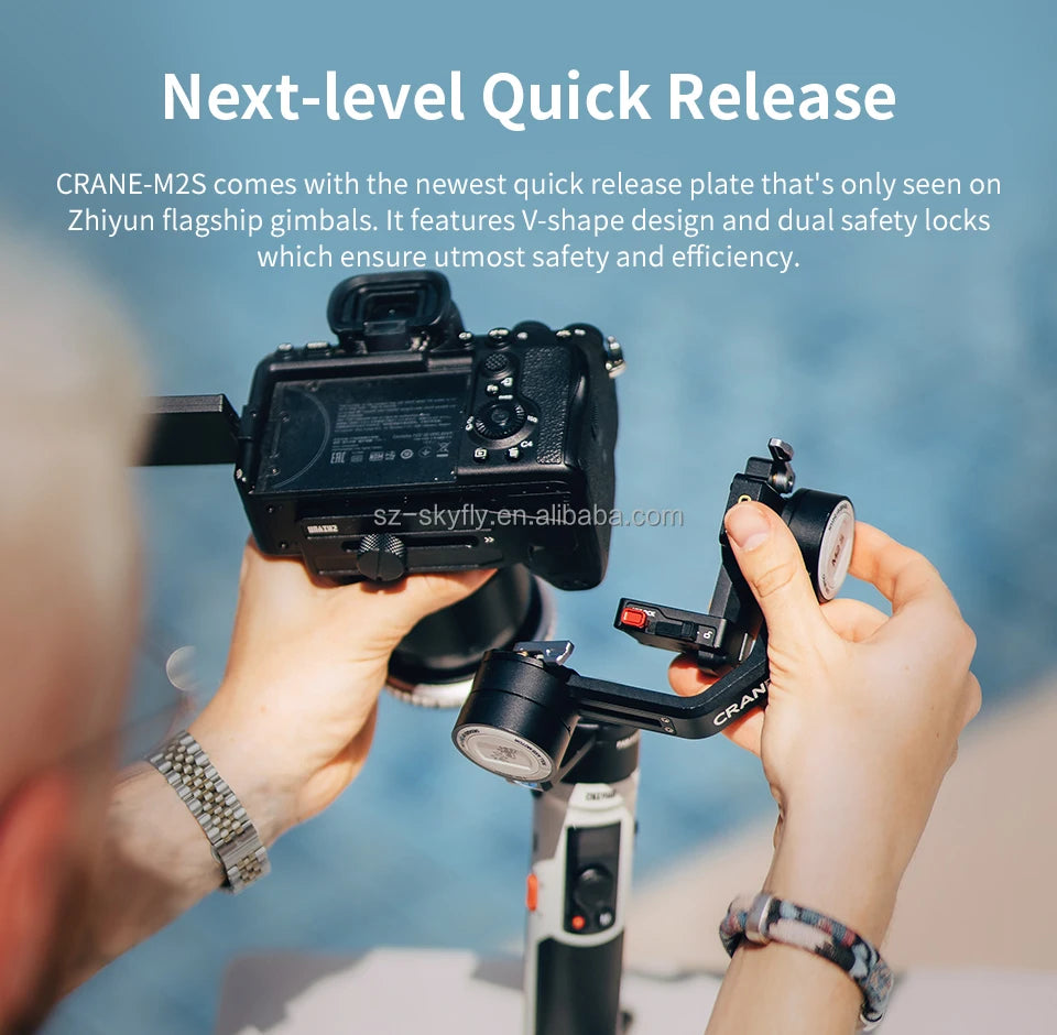 M2S 3-Axis Mirrorless Cameras Gimbal Handheld Stabilizer for Sony Canon Action Compact Camera Smartphones Vlog