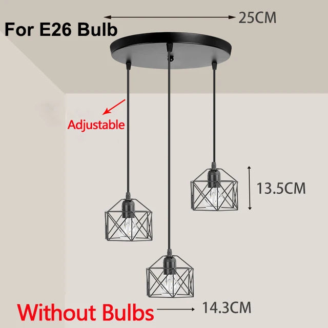 Led Pendant Lights for Dining Room Kitchen Modern Led Chandelier Ceiling Lamp Indoor Hanging Lighting Fixture for E27 Lamp Bulb