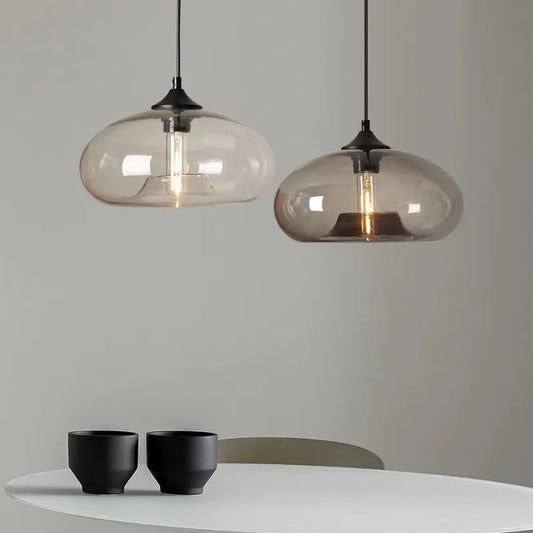 LED Modern Glass Colorful Pendant Lights Restaurant Bar Shop Vintage Indoor Pendant Lamps Decoration Lighting LED Hang lamp