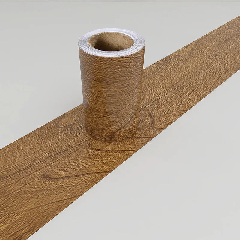 5M Skirting Line Wall Sticker Imitation Wood Pattern Self-adhesive PVC Sticker Living Room Corner Decals