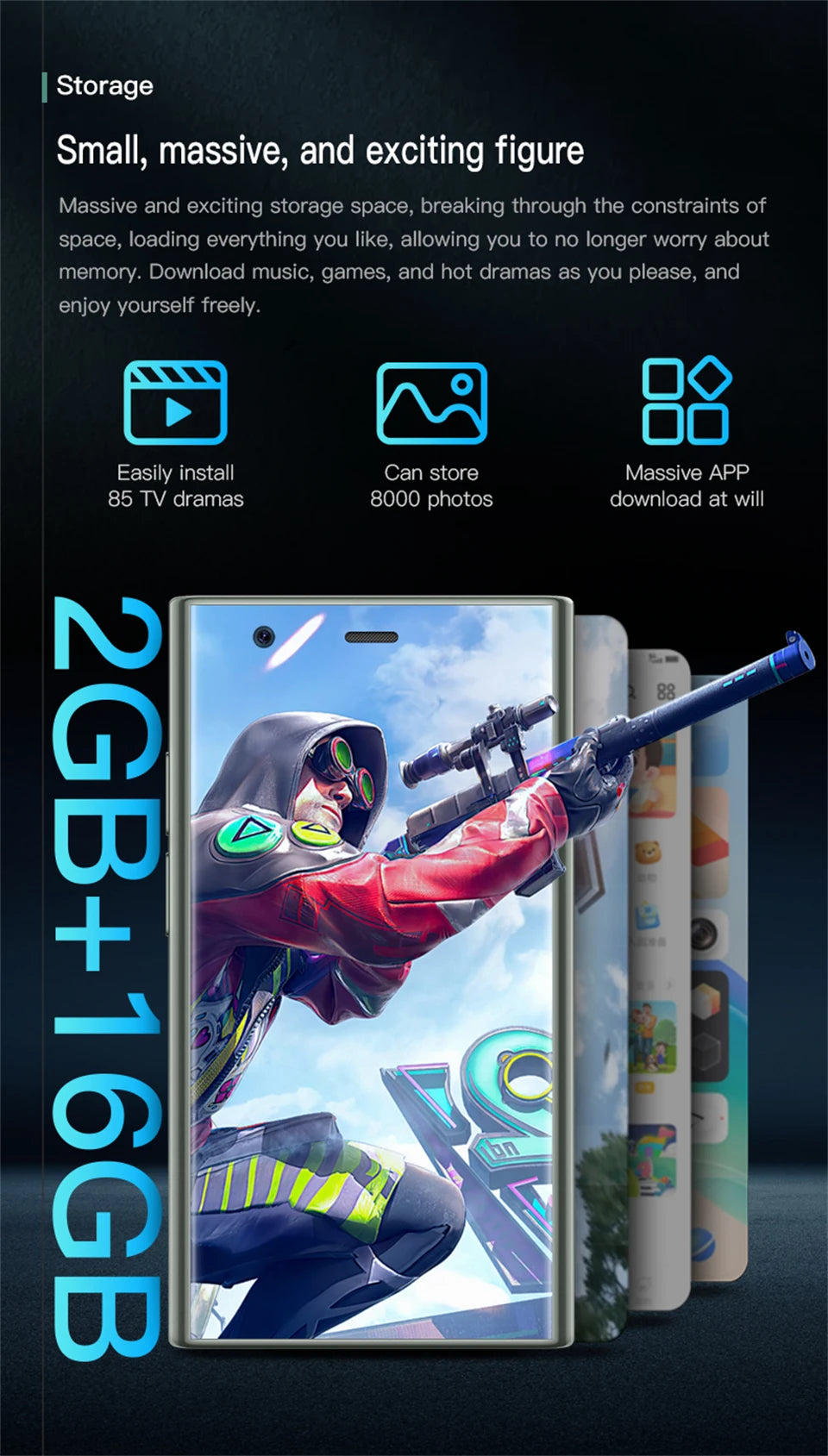SOYES S23 Pro 3.0" Android8.1 Mini Smartphone 2GB RAM 16GB ROM Dual SIM Standby 1000mAh 3G Network Compact Mobile Phone