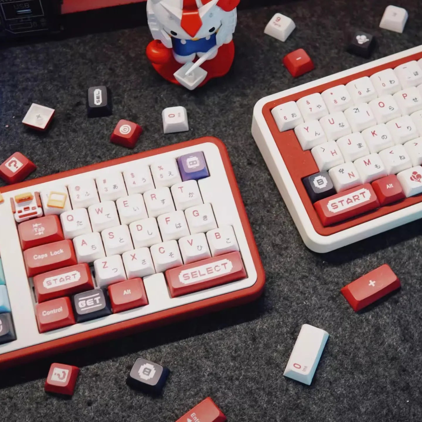 Cute Cat Split Mechanical Keyboard Kit Wireless Tri-mode GASKET Hot-Swap RGB Ergonomic Custom Aluminum Split Gaming Keyboard
