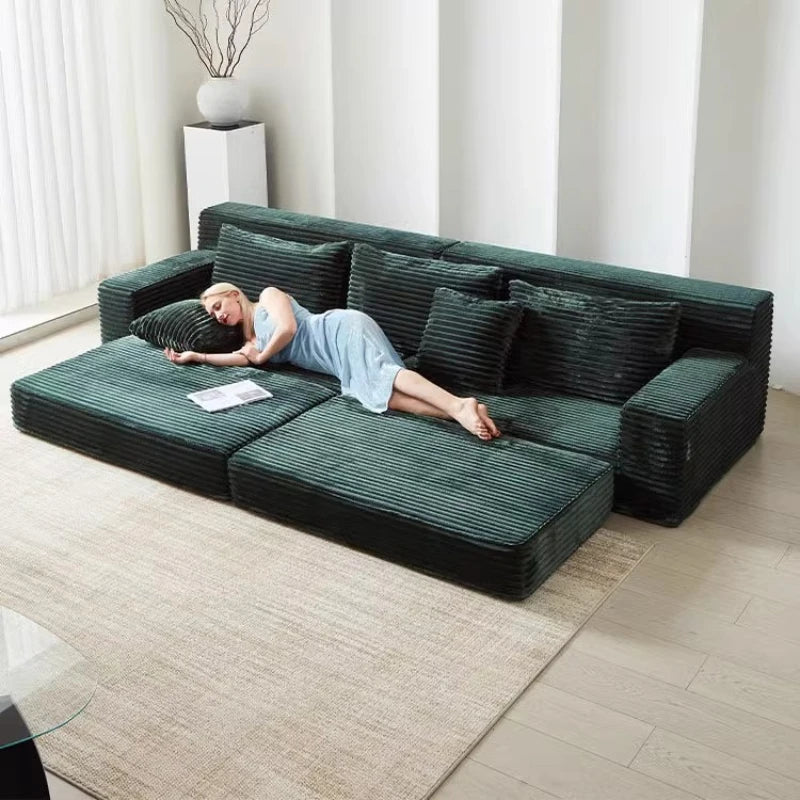 Designer Living Room Couch Bed Fabric Modern Foldable 2025 Boneless Sofa Puffs Vacuum Sleeper Woonkamerbanken Furniture Home