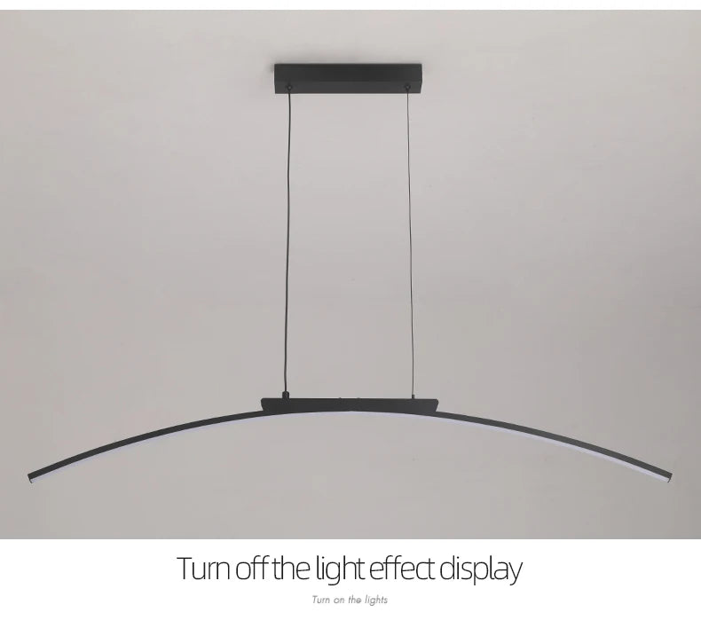 Pendant Light Nordic Chandelier Interior Décor Strip Curved Bridge LED Hanging Lamp Bedroom Living Room Home Lighting Fixtures
