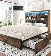 Queen Headboard,Linen Upholstered Bed Frame With Wood Slats Support,No Box Spring Needed,Heavy Duty Feet,Easy Ass
