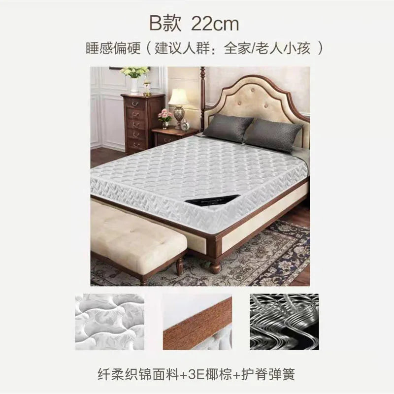 High Quality Twin Mattress Hard Double Bedroom Latex Twin Mattress Natural Sleep Spring Colchon Matrimonial Home Decoration