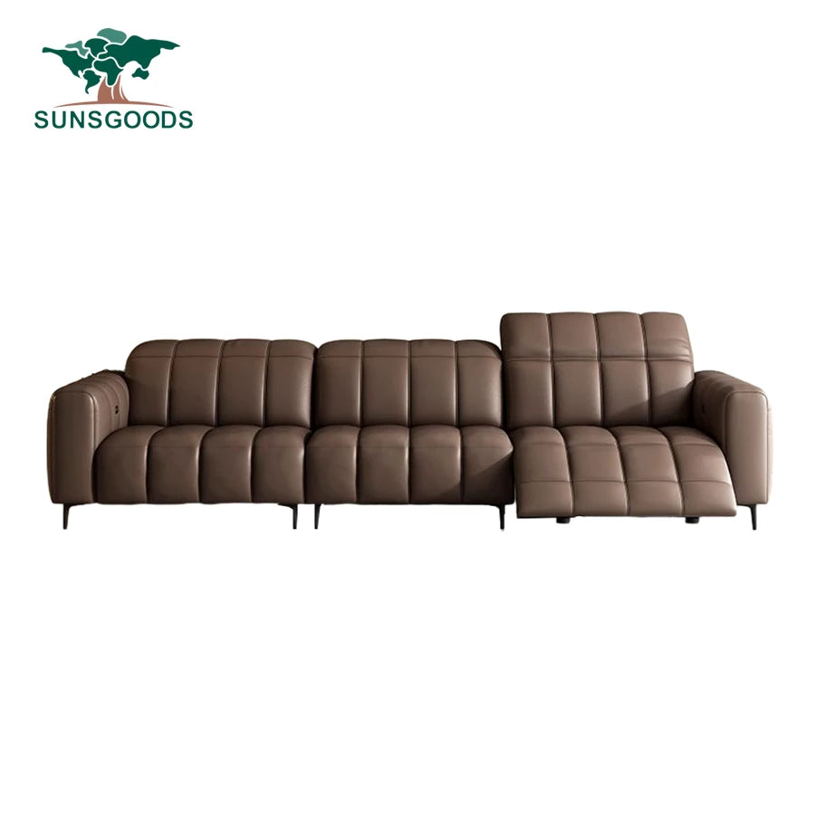 Leather Sofa Electric Recliner Sectional Home Theater Seating Manual Power Reclining Set Genuine Furniture Living Room