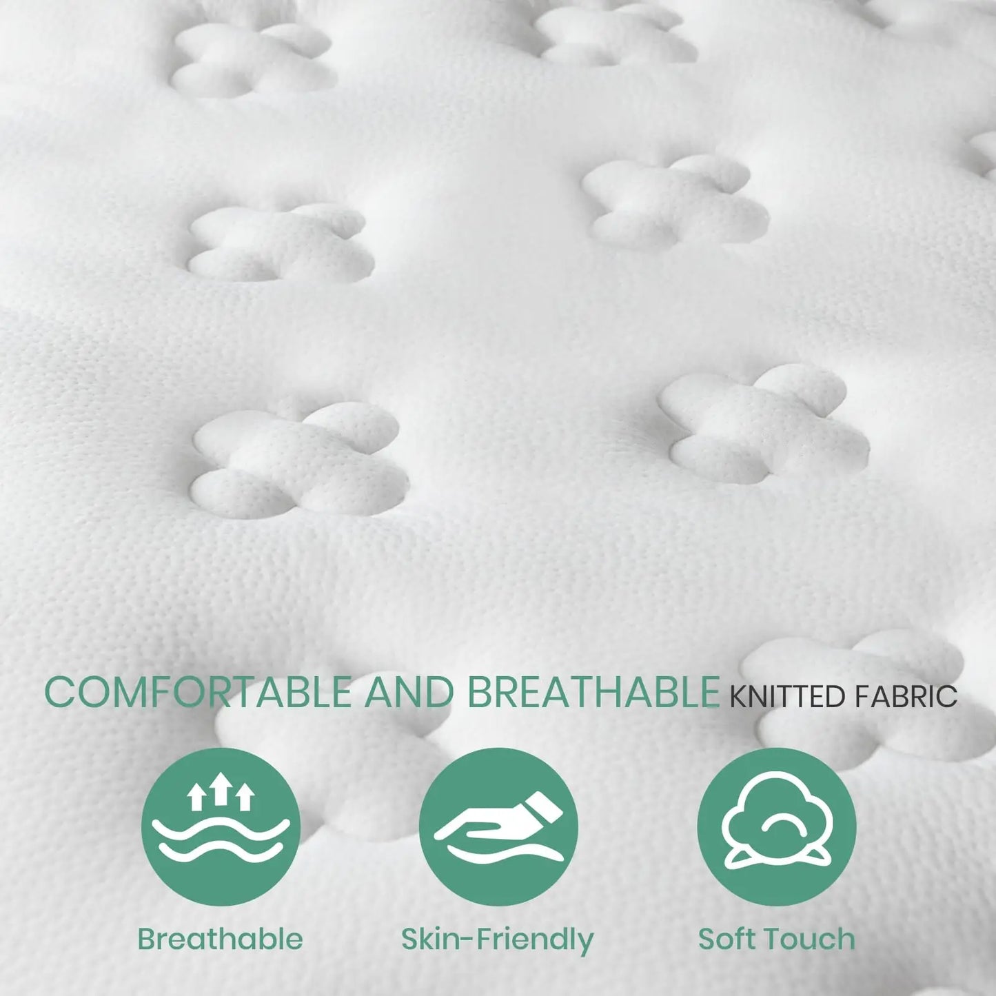 Good Nite Double Mattress - 7 Inch Hybrid Spring & Memory Foam, Zoned Support, Deep H6 Firmness, Comfortable Knitted Fabric
