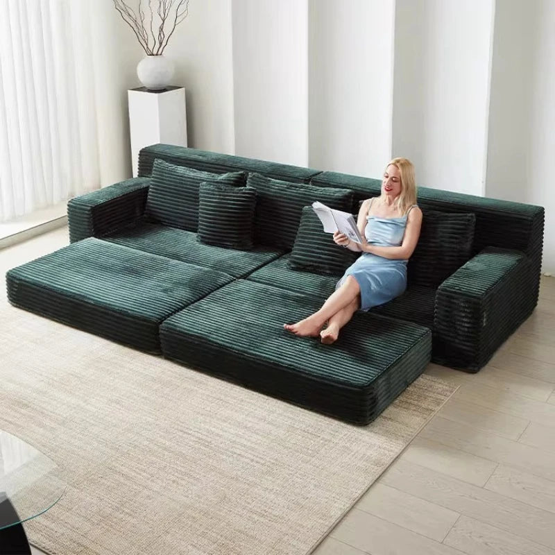 Designer Living Room Couch Bed Fabric Modern Foldable 2025 Boneless Sofa Puffs Vacuum Sleeper Woonkamerbanken Furniture Home