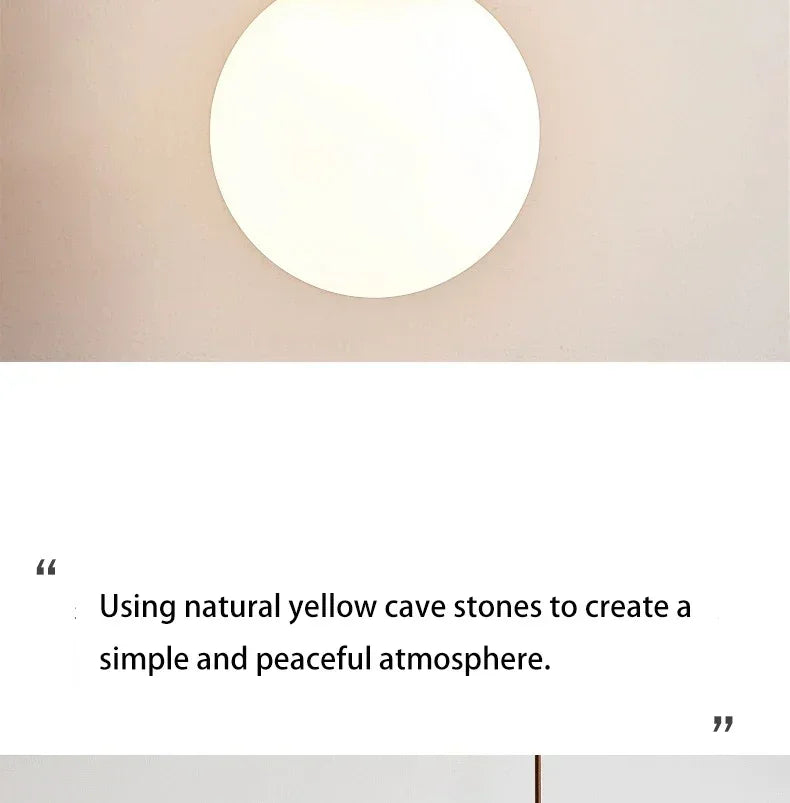 Yellow Travertine Bedside Chandelier Mahogany Nordic Japanese Log Wabi Sabi Style Homestay Single Head Long Line Pendant Lights