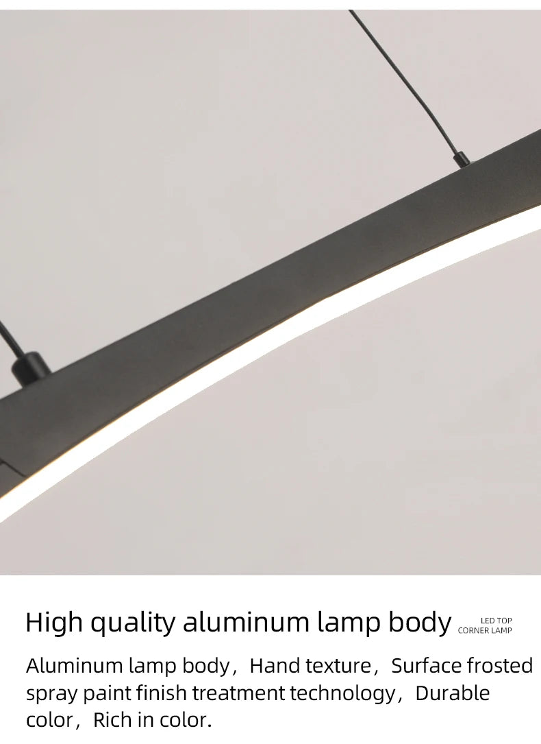 Pendant Light Nordic Chandelier Interior Décor Strip Curved Bridge LED Hanging Lamp Bedroom Living Room Home Lighting Fixtures